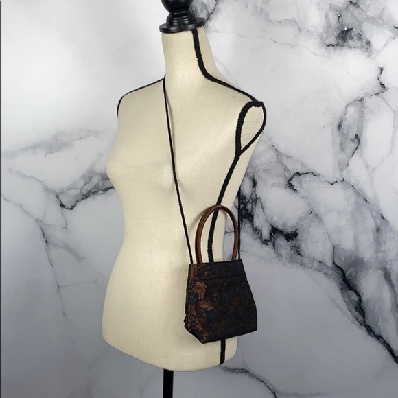 VICTORIAS SECRET handbag brown black lace - Picture 2 of 7